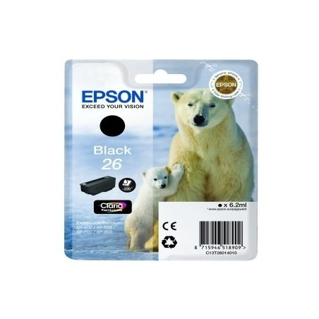 Cartouche noir EPSON pour Expression Home XP-600... (N°26) (ours), Toner Express : achat en ligne de Cartouche noir EPSON pour E