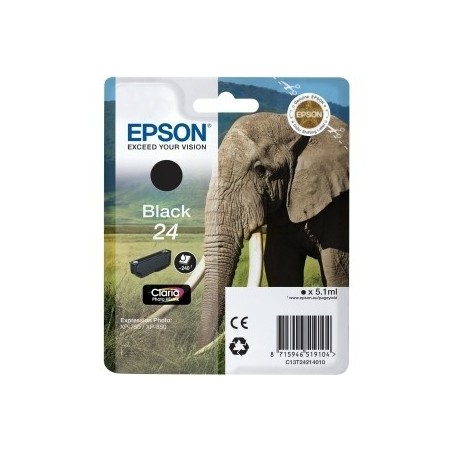 Cartouche noire éléphant Epson série 24 pour expresssion photo XP750 / XP850, Toner Express : achat en ligne de Cartouche noire 