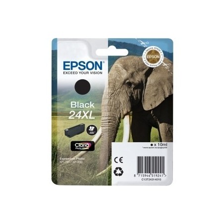 Cartouche noire XL éléphant Epson série 24XL pour expresssion photo XP750 / XP850, Toner Express : achat en ligne 
