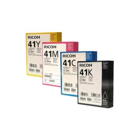 Pack de 4 cartouches haute capacité d'encre Ricoh pour Aficio SG3110dnw (GC-41), Toner Express : achat en ligne de Pack de 4 car