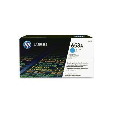 Toner Cyan HP pour Color LaserJet Enterprise MFP M680 (653A), Toner Express : achat en ligne de Toner Cyan HP pour Color LaserJe