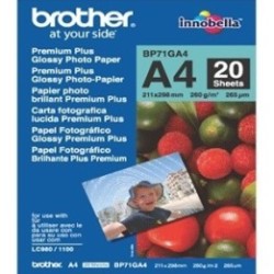 Papier Photo Brother Innobella  A4 260 g/m² Brillant (20 Feuilles), Toner Express : achat en ligne de Papier Photo Brother Innob