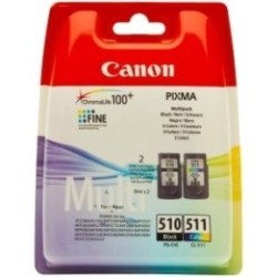 Multipack  Canon (CL-511 / PG-510)  pour Pixma MP 240 / MP480 / MP260 (tricolor + noir), Toner Express : achat en ligne de Multi