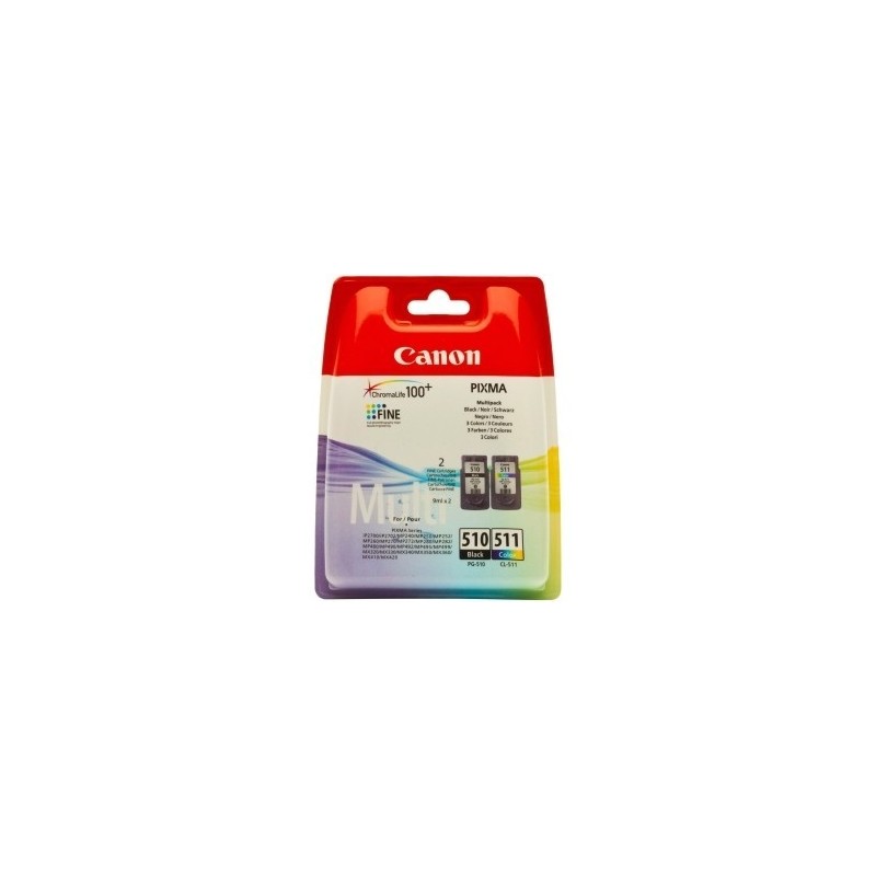 Multipack  Canon (CL-511 / PG-510)  pour Pixma MP 240 / MP480 / MP260 (tricolor + noir), Toner Express : achat en ligne de Multi