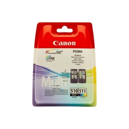 Multipack  Canon (CL-511 / PG-510)  pour Pixma MP 240 / MP480 / MP260 (tricolor + noir), Toner Express : achat en ligne de Multi