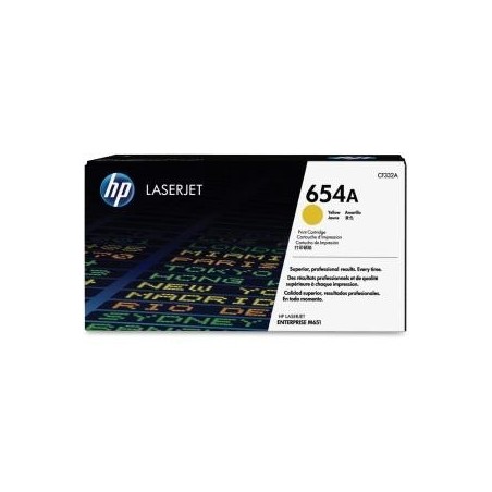 Toner jaune HP pour Color LaserJet Enterprise M651 (654A), Toner Express : achat en ligne de Toner jaune HP pour Color LaserJet 