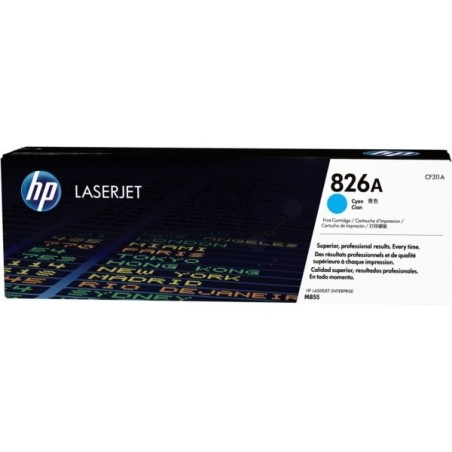 Toner d'impression Cyan pour HP LaserJet M855 (N°826A), Toner Express : achat en ligne de Toner d'impression Cyan pour HP LaserJ