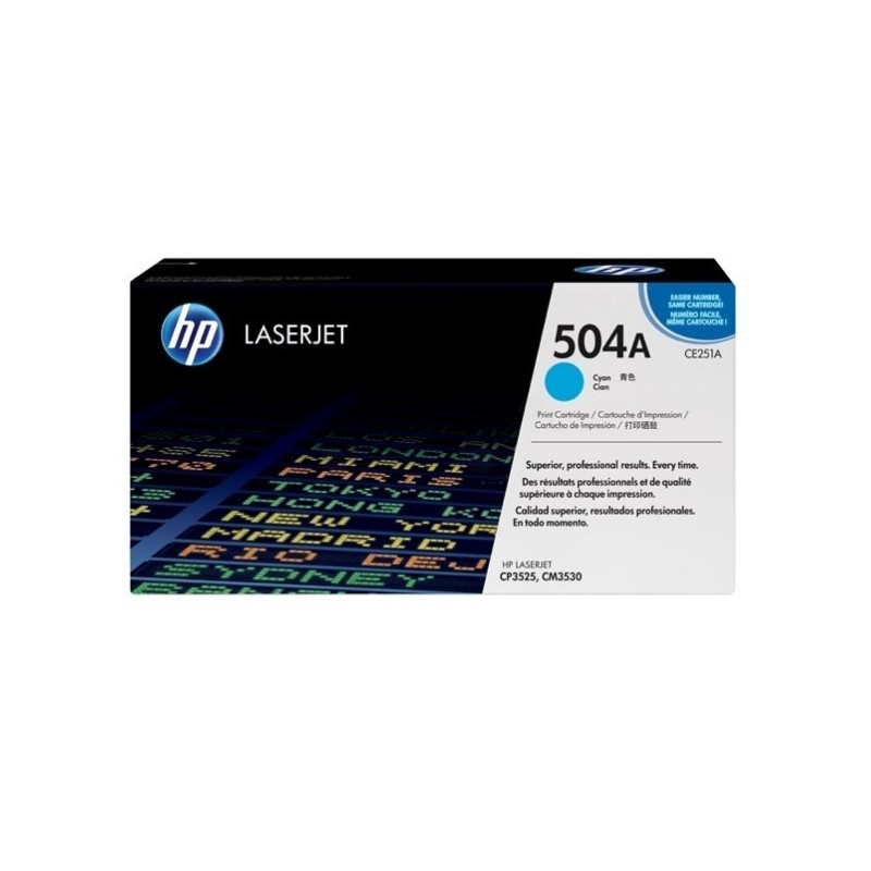 Toner cyan HP pour color laserjet CP3525 / CP3530 ... (504A), Toner Express : achat en ligne de Toner cyan HP pour color laserje