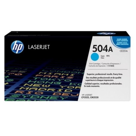 Toner cyan HP pour color laserjet CP3525 / CP3530 ... (504A), Toner Express : achat en ligne de Toner cyan HP pour color laserje
