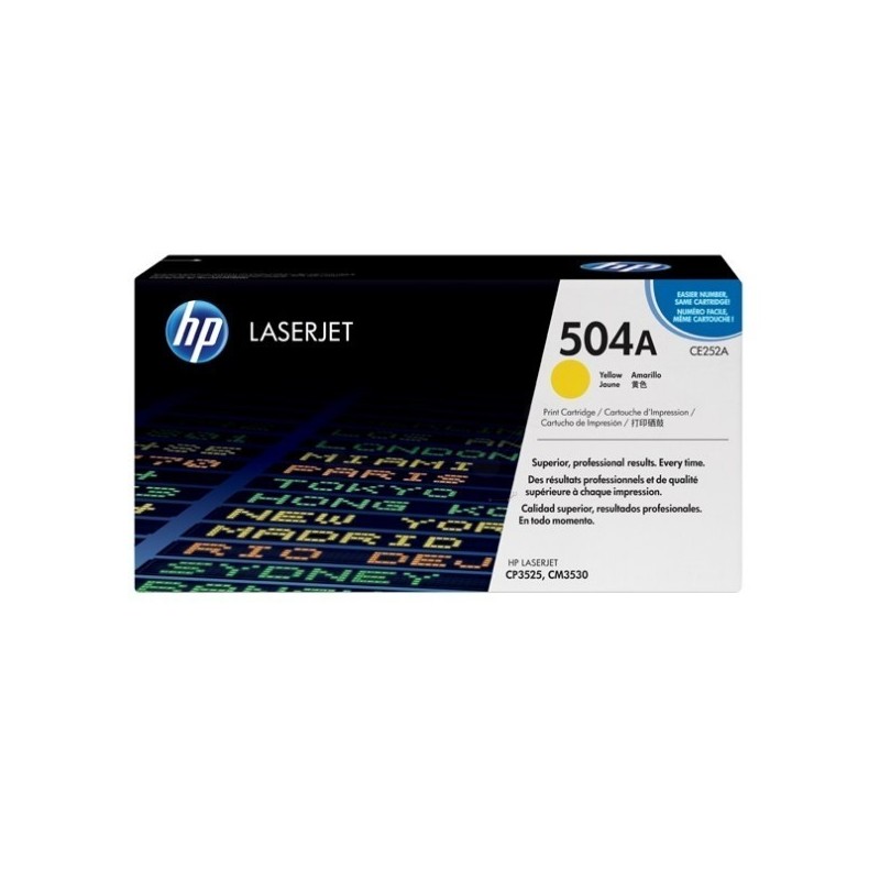Toner jaune HP pour color laserjet CP3525 / CP3530 ... (504A), Toner Express : achat en ligne de Toner jaune HP pour color laser