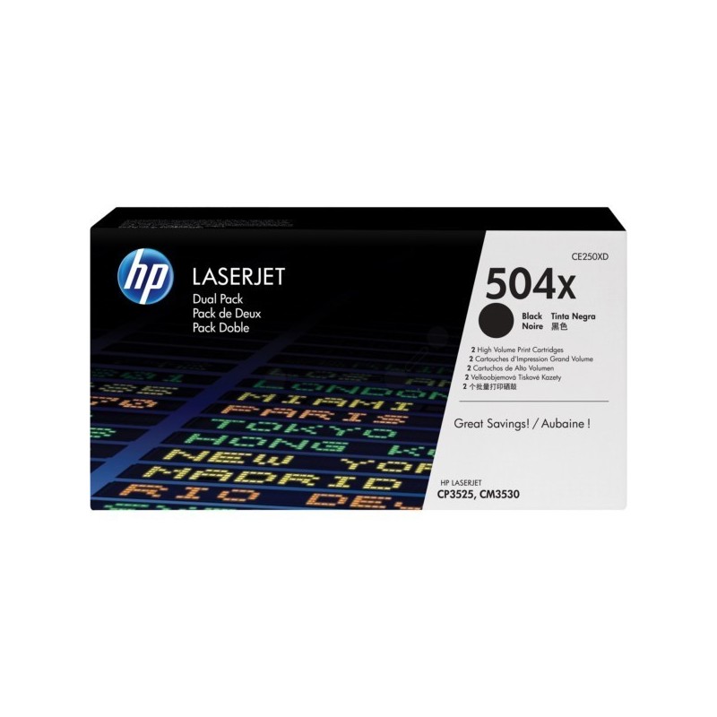 Pack de 2 toner noir haute capacité HP pour color laserjet CP3525 / CP3530 ... (504X), Toner Express : achat en ligne de Pack de