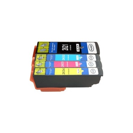 Pack de 4 cartouches haute capacité génériques pour Epson Expression Home XP-600... (N°26XL) (ours)