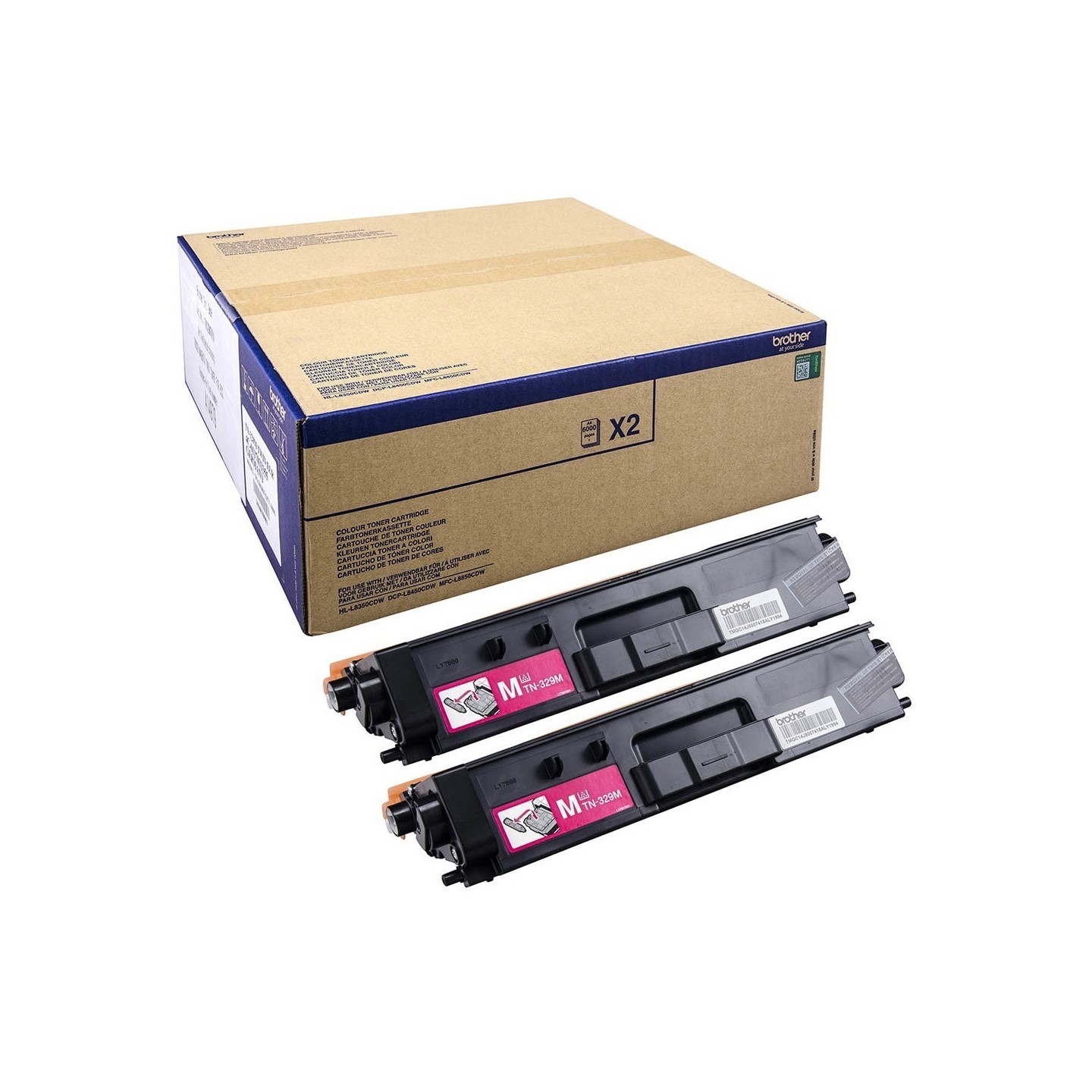 Pack de 2 Toners Magenta Brother pour HL-L8250CDW/ L8350CDW