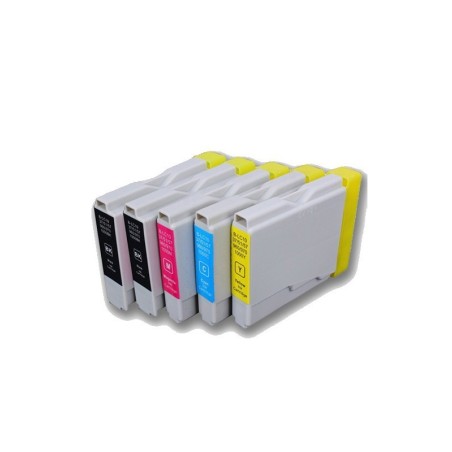 Pack de 5 cartouches génériques pour Brother DCP130C / DCP330C / DCP750CW, Toner Express : achat en ligne de Pack de 5 cartouche