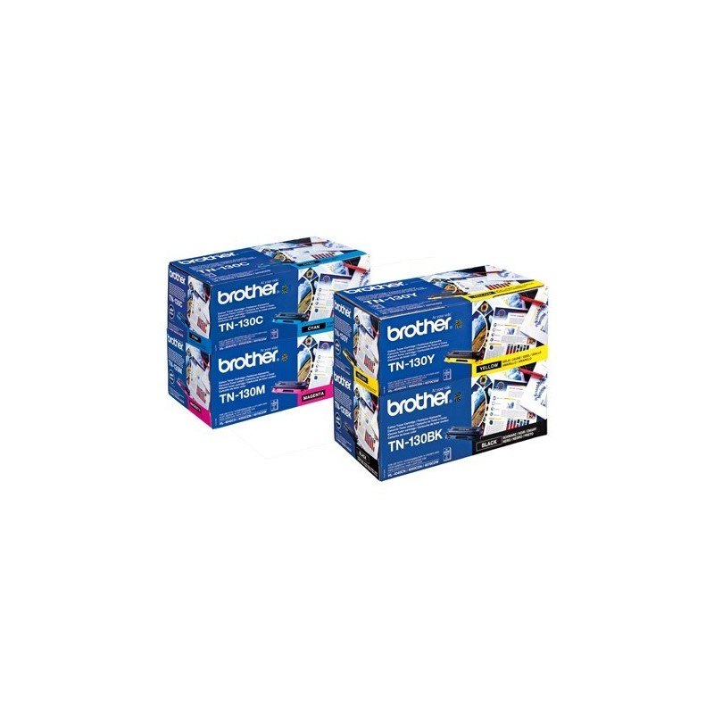 PACK 4 TonerS Brother pour MFC9440 / DCP9040 / HL4040...(N, M, C, J) (TN-130), Toner Express : achat en ligne de PACK 4 TonerS B