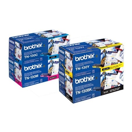 PACK 4 TonerS Brother pour MFC9440 / DCP9040 / HL4040...(N, M, C, J) (TN-130), Toner Express : achat en ligne de PACK 4 TonerS B