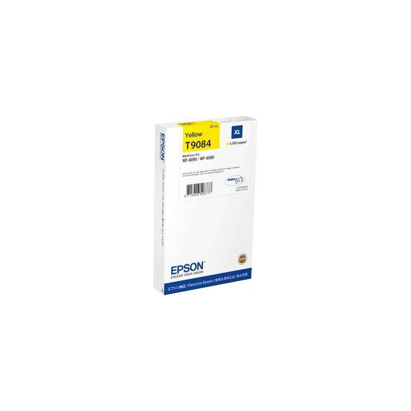 Cartouche Jaune XL Epson  Haute Capacité pour WorkForce pro WF 6590 / WF 6090 (T9084)