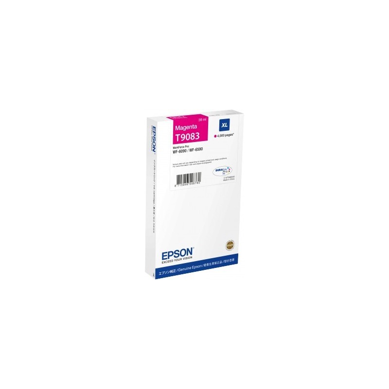 Cartouche Magenta XL Epson  Haute Capacité pour WorkForce pro WF 6590 / WF 6090 (T9083)