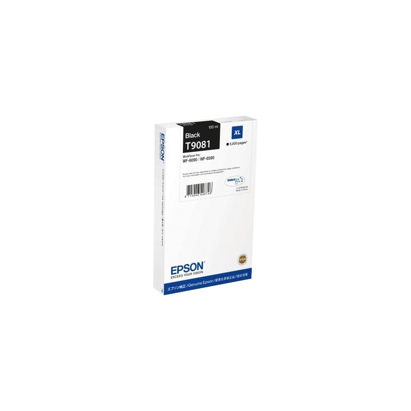 Cartouche Noire XL Epson Haute Capacité pour WorkForce pro WF 6590 / WF 6090 (T9081)