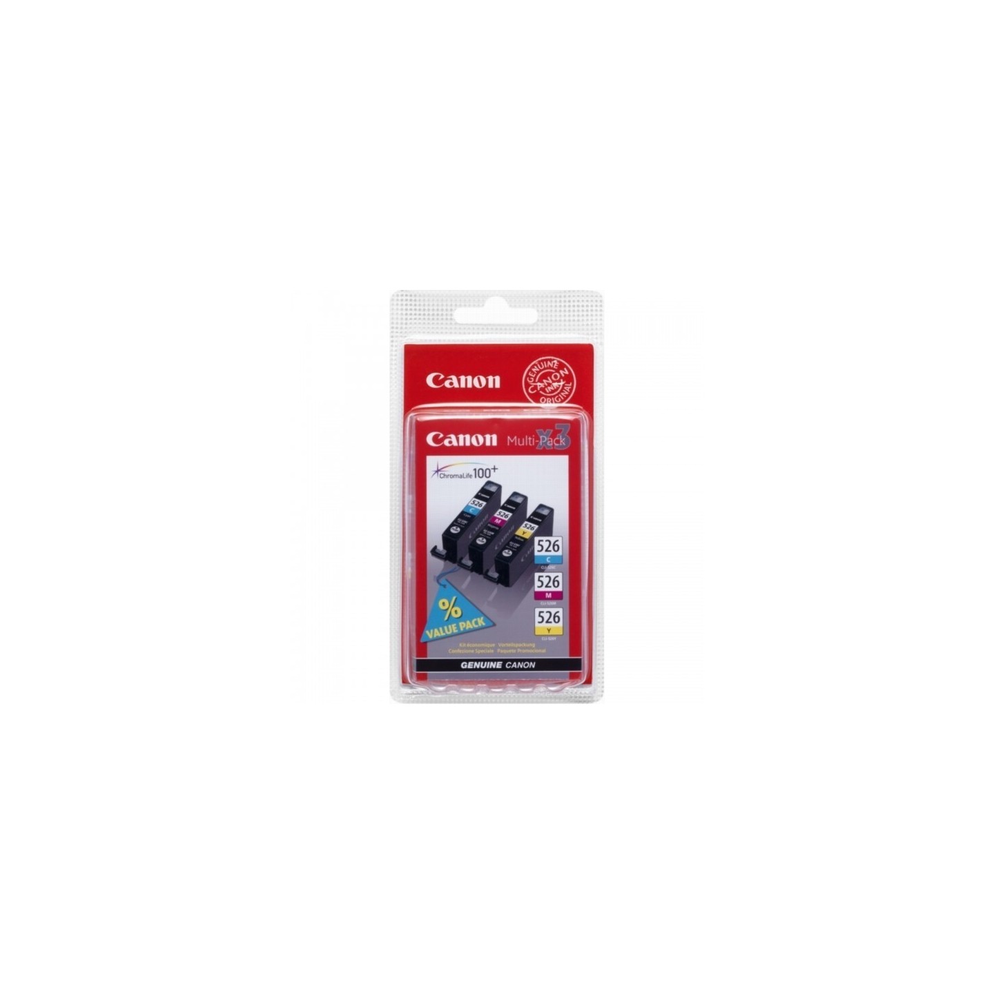 Pack tricolor Canon CLI-526C/M/Y pour IP4850 / MG5150....., Toner Express : achat en ligne de Pack tricolor Canon CLI-526C/M/Y p