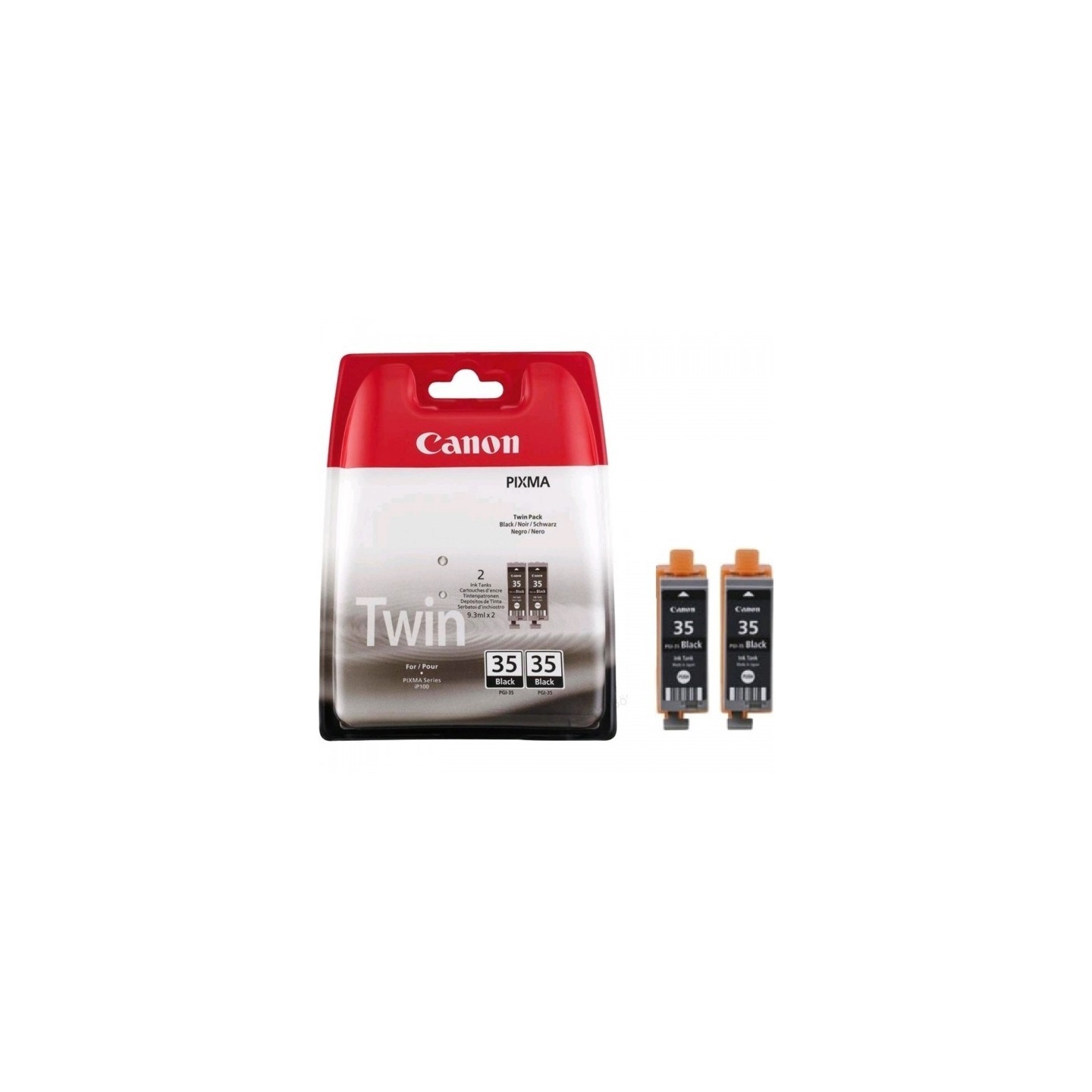 Pack de 2 Cartouches d'encre Canon PGI-35 Noir pigmentée (1509B029), Toner Express : achat en ligne de Pack Canon 