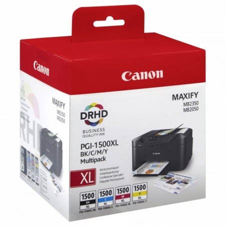 PACK Cartouche jet d'encre Canon PGI-1500XL C/M/Y/BK - Jaune, Cyan, Magenta, Noir, Toner Express : achat en ligne de PACK Cartou