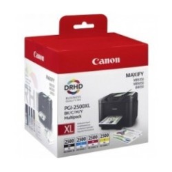 Pack 4 couleurs (Noir, Cyan, Magenta, Jaune) pour Canon IB4050 / MB5050....(PGI-2500XL)(9254B010)