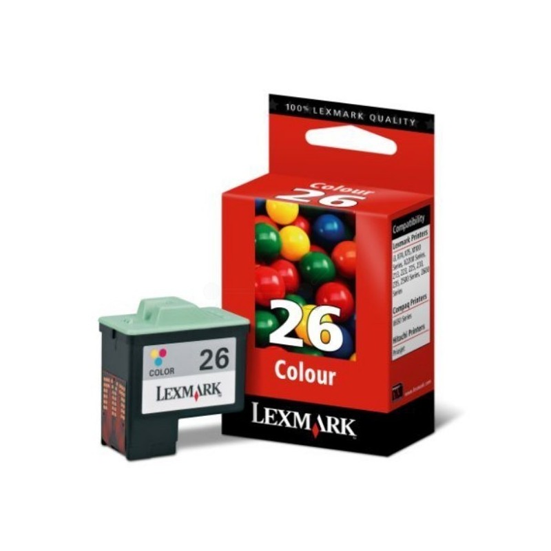 Cartouche couleur LEXMARK N°26 (10N0026) Haute Capa, Toner Express : achat en ligne de Cartouche couleur LEXMARK N°26 (10N0026) 