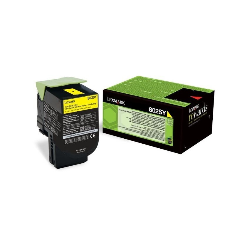 Toner jaune Lexmark pour CX310n / CX410e ... haute capacité (802SY), Toner Express : achat en ligne de Toner jaune Lexmark pour 