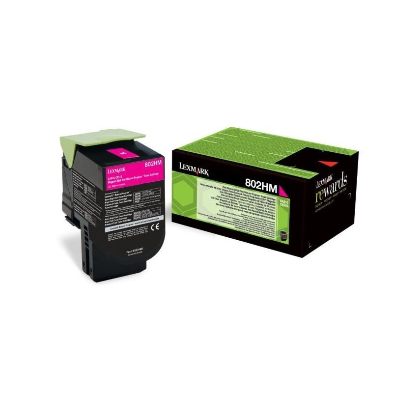 Toner Lexmark magenta pour CX410 / CX510...  (802HM), Toner Express : achat en ligne de Toner Lexmark magenta pour CX410 / CX510