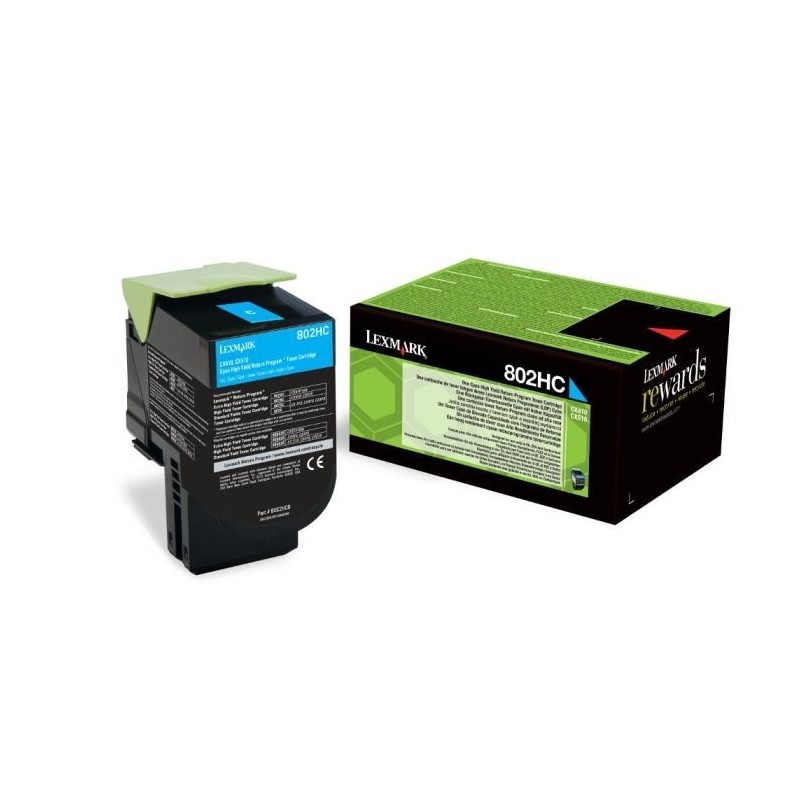 Toner Lexmark cyan pour CX410 / CX510...  (802HC), Toner Express : achat en ligne de Toner Lexmark cyan pour CX410 / CX510...  (