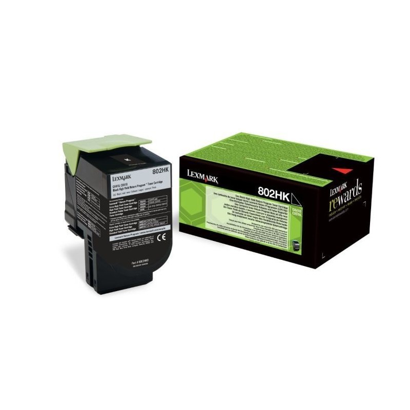 Toner Lexmark noir pour CX410 / CX510...  (802HK), Toner Express : achat en ligne de Toner Lexmark noir pour CX410 / CX510...  (
