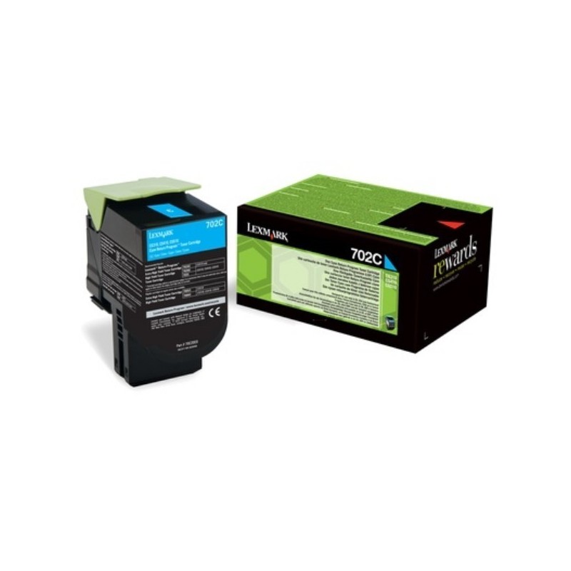 Toner cyan Lexmark pour CS310 / CS410 / CS510 .... (702C), Toner Express : achat en ligne de Toner cyan Lexmark pour CS310 / CS4