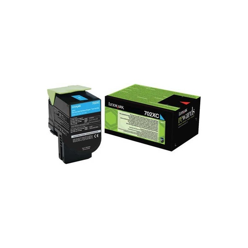 Toner Cyan Très haute capacité Lexmark pour CS510 (702XC)