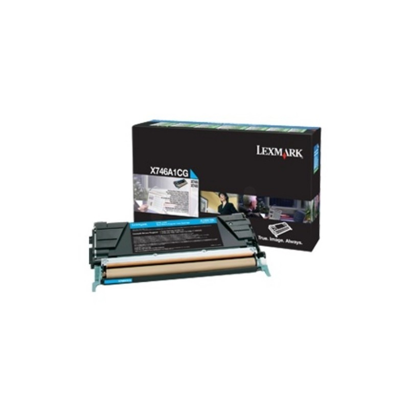 Toner cyan Lexmak X746de / X748, Toner Express : achat en ligne de Toner cyan Lexmak X746de / X748 pour imprimante