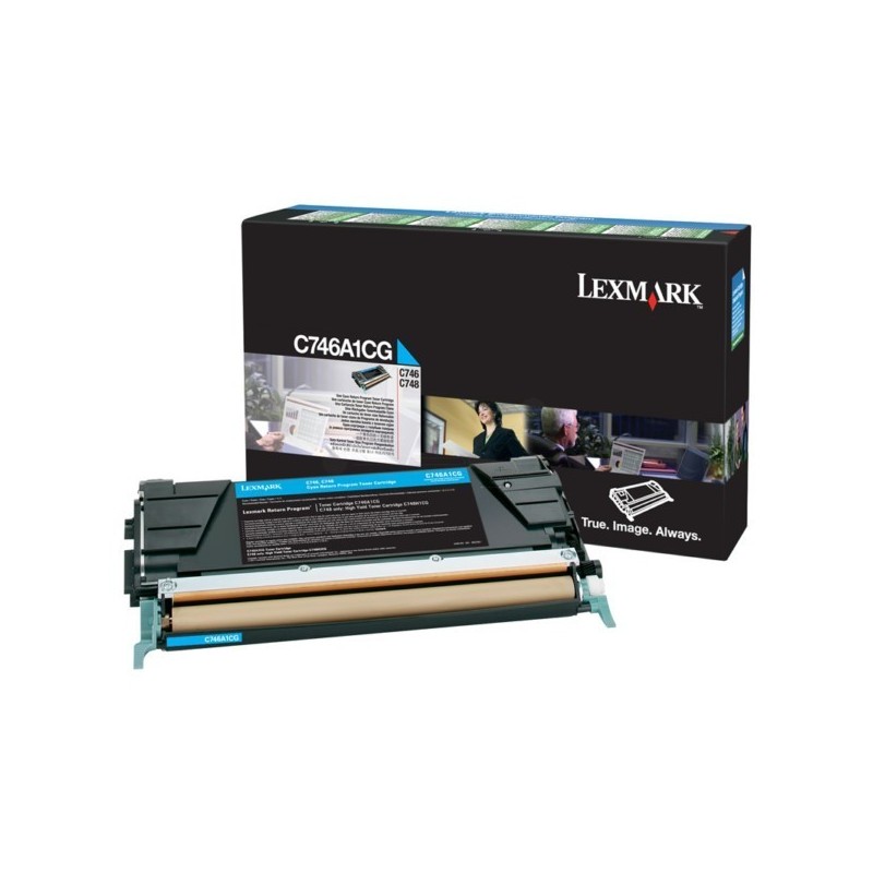 C746A1CG - Toner cyan Lexmark LRP pour gamme C746 / C748, Toner Express : achat en ligne de Toner cyan Lexmark 