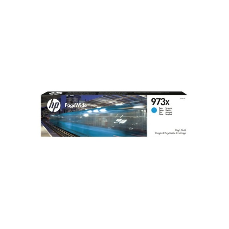 Cartouche jet d'encre Cyan Haute Capacité HP pour PageWide : Pro 452dw / 477dw ....(N°973X)