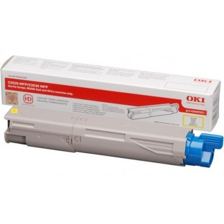 Toner jaune Oki haute capacité pour multifonction C3520MFP / C3530MFP / MC360MFP (43459369), Toner Express : achat en ligne de T