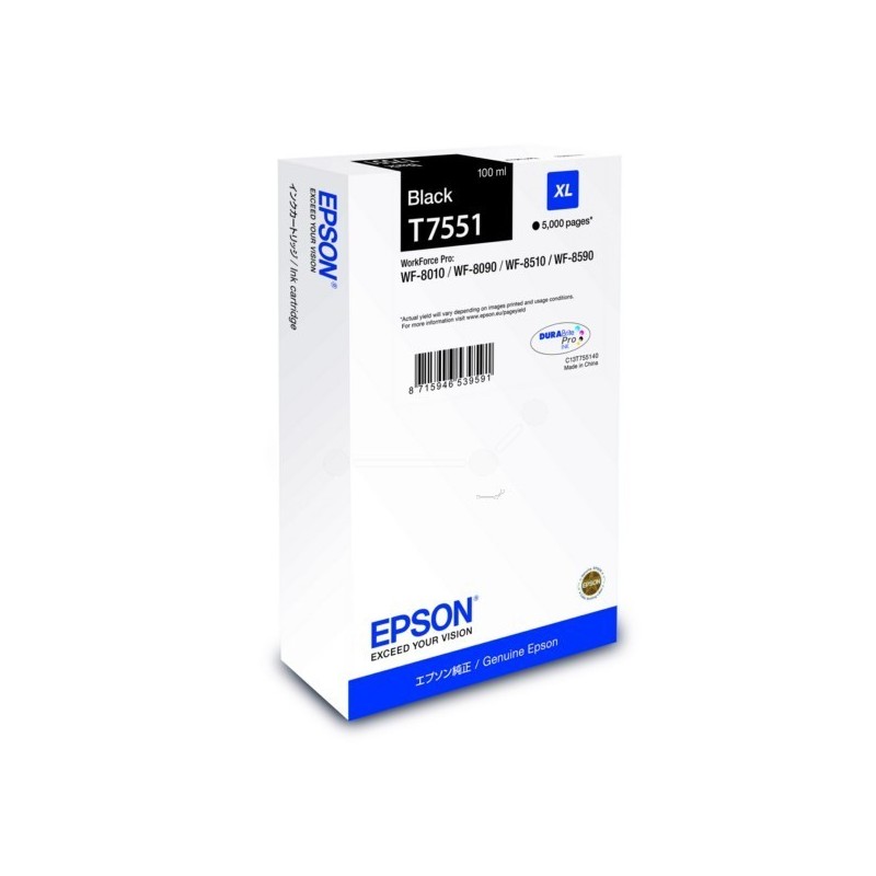 Cartouche d'encre noire XL pour Epson WorkForce Pro WF-8010DW/ 8090DW ....., Toner Express : achat en ligne de Cartouche d'encre