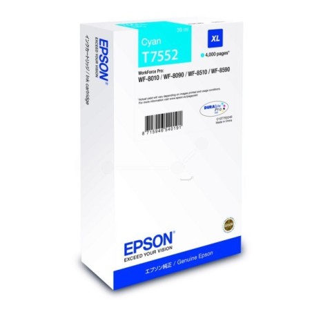 Cartouche d'encre cyan XL pour Epson WorkForce Pro WF-8010DW/ 8090DW ....., Toner Express : achat en ligne de Cartouche d'encre 
