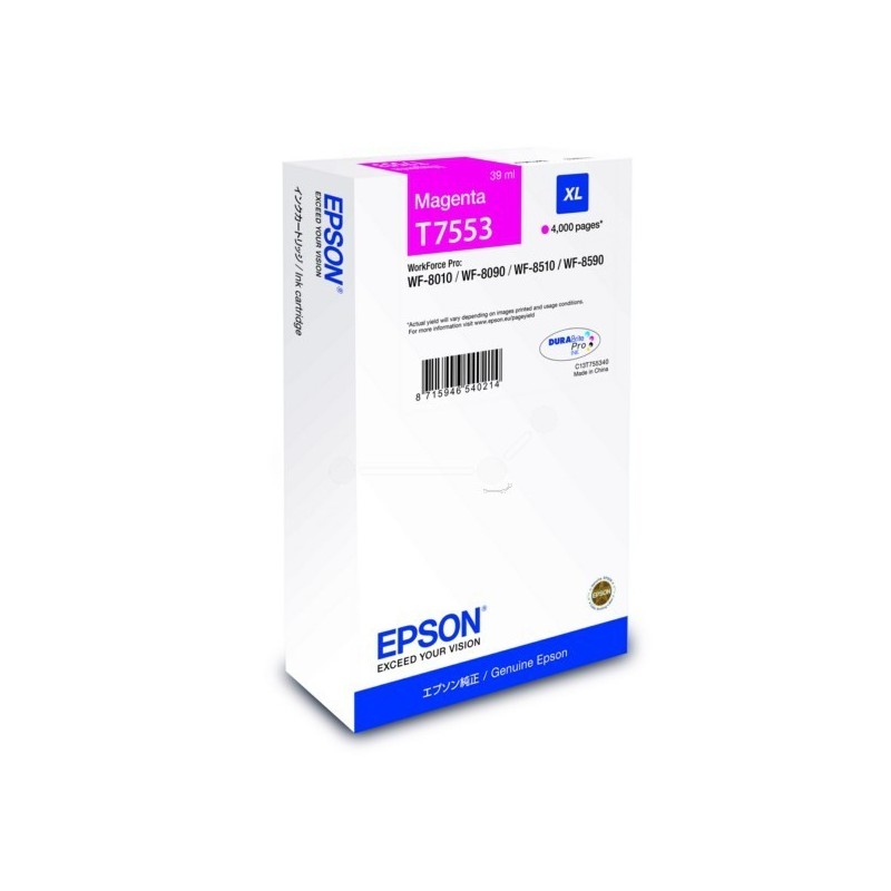 Cartouche d'encre magenta XL pour Epson WorkForce Pro WF-8010DW/ 8090DW ....., Toner Express : achat en ligne de Cartouche d'enc