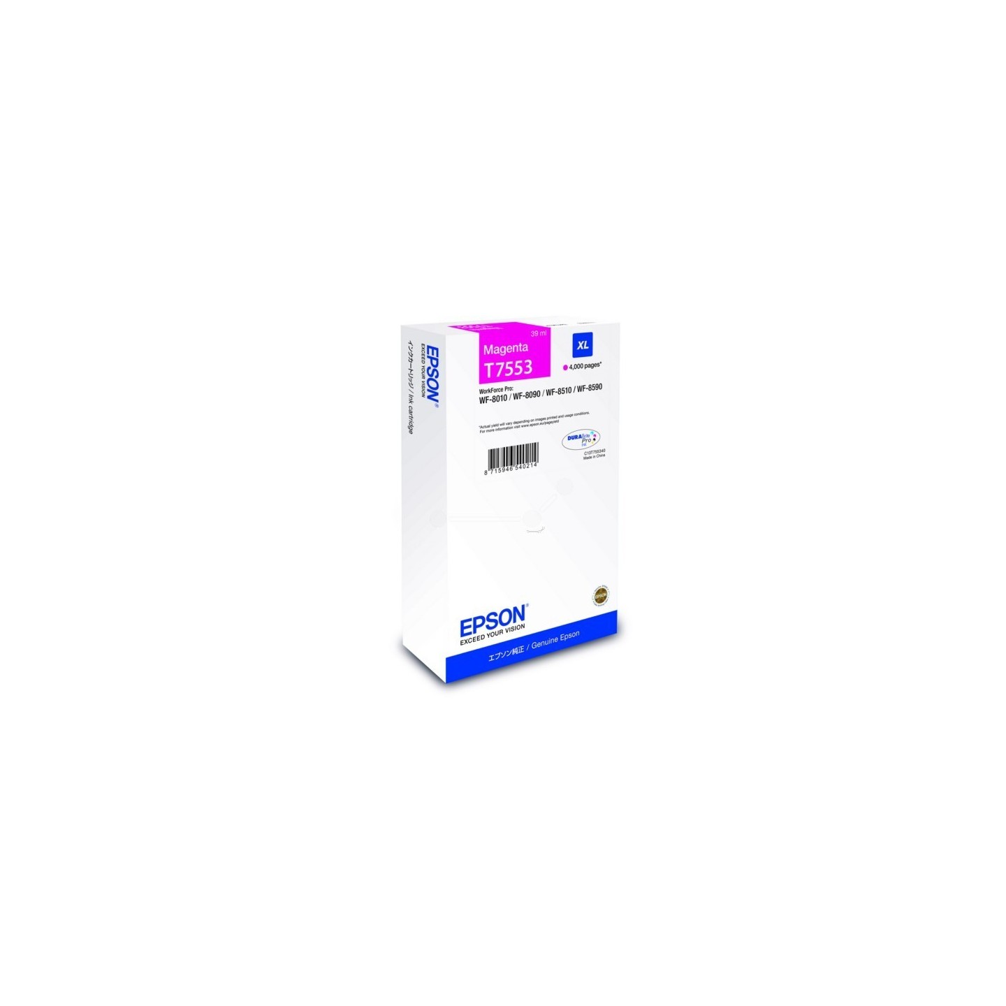 Cartouche d'encre magenta XL pour Epson WorkForce Pro WF-8010DW/ 8090DW ....., Toner Express : achat en ligne de Cartouche d'enc
