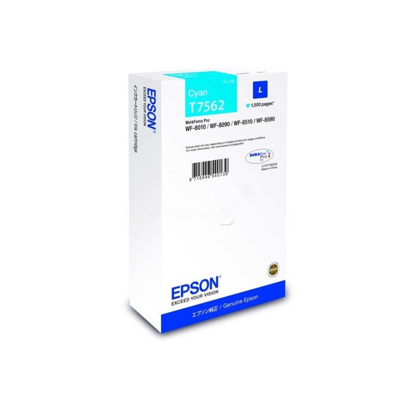Cartouche d'encre cyan pour Epson WorkForce Pro WF-8010DW/ 8090DW ....., Toner Express : achat en ligne de Cartouche d'encre cya
