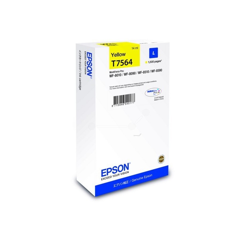 Cartouche d'encre jaune pour Epson WorkForce Pro WF-8010DW/ 8090DW ....., Toner Express : achat en ligne de Cartouche d'encre ja