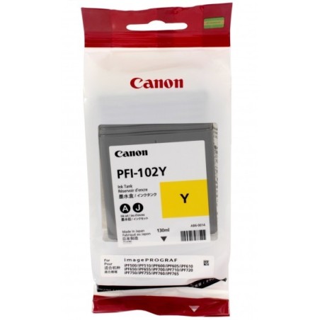 Encre Jaune Canon pour IPF500 / IPF600 / IPF700 (PFI-102Y), Toner Express : achat en ligne de Encre Jaune Canon pour IPF500 / IP