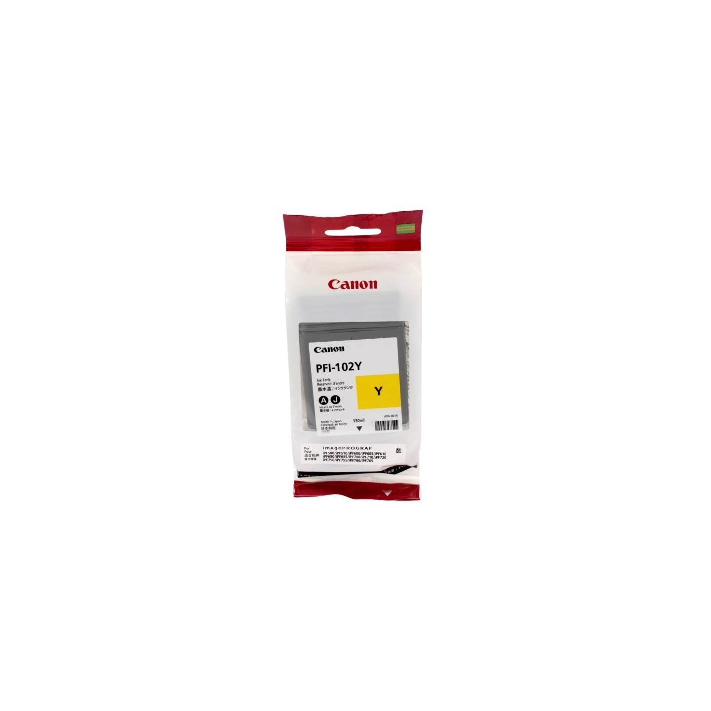 Encre Jaune Canon pour IPF500 / IPF600 / IPF700 (PFI-102Y), Toner Express : achat en ligne de Encre Jaune Canon pour IPF500 / IP