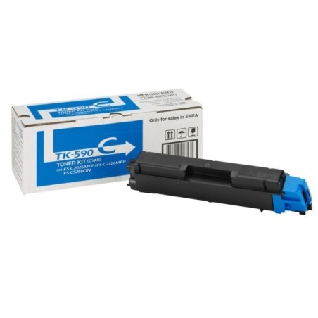 Toner cyan Kyocéra pour FS-C2016mfp / FS-C2026mfp / FS-C2126mfp ...(TK-590C), Toner Express : achat en ligne de Toner cyan Kyocé