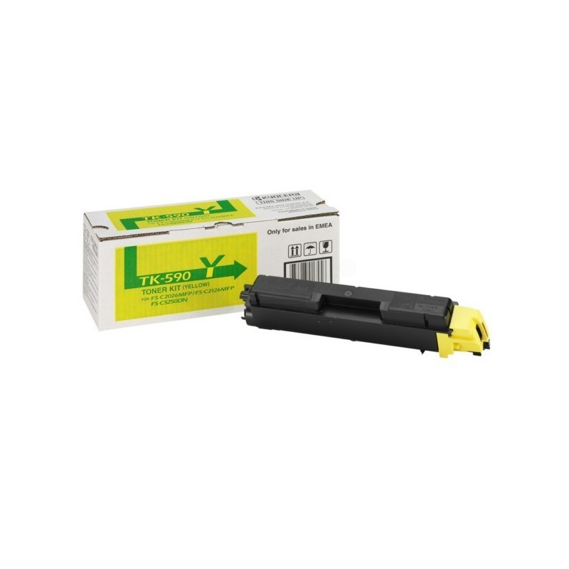 Toner jaune Kyocéra pour FS-C2016mfp / FS-C2026mfp / FS-C2126mfp ...(TK-590Y), Toner Express : achat en ligne de Toner jaune Kyo