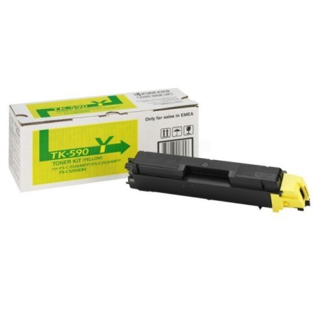 Toner jaune Kyocéra pour FS-C2016mfp / FS-C2026mfp / FS-C2126mfp ...(TK-590Y), Toner Express : achat en ligne de Toner jaune Kyo