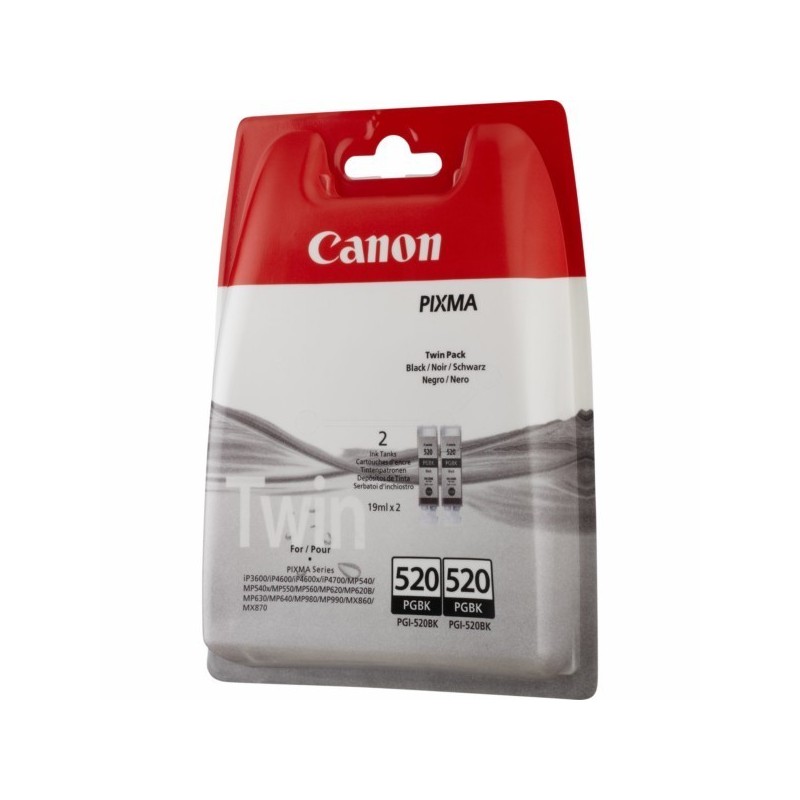 Pack 2 Cartouches d'encre noire Canon pour Pixma ip3600 / mp540...PGI-520BK